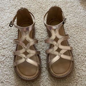 Hanna Anderson gold sandals. Great for Easter!